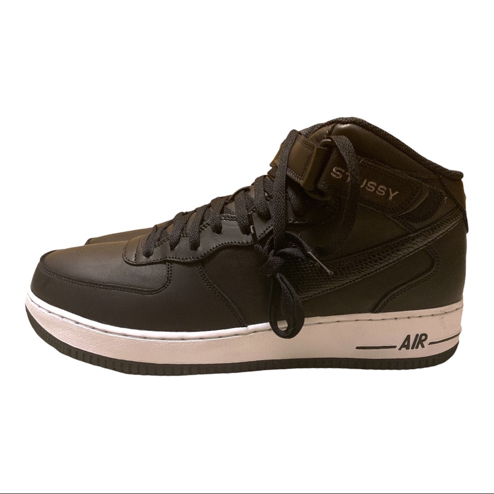 Size 13 - Stussy x Nike Air Force 1 Mid Black : DJ7840-001 Sneakers